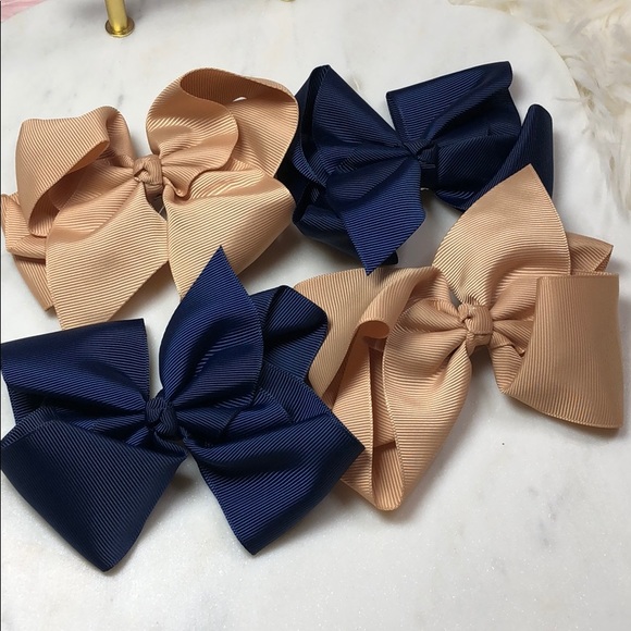 Matches Uniform Brownies hair bow clip handmade